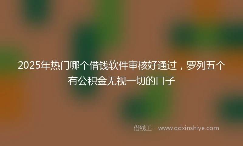 2025年热门哪个借钱软件审核好通过，罗列五个有公积金无视一切的口子