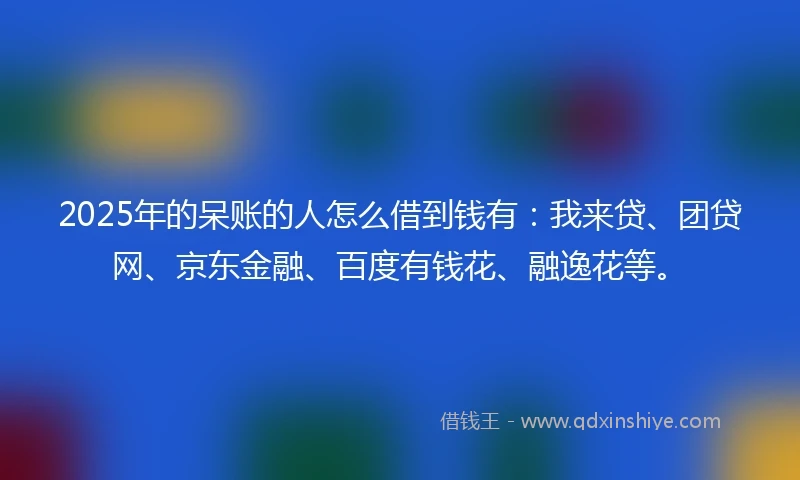 2025年的呆账的人怎么借到钱有：我来贷、团贷网、京东金融、百度有钱花、融逸花等。
