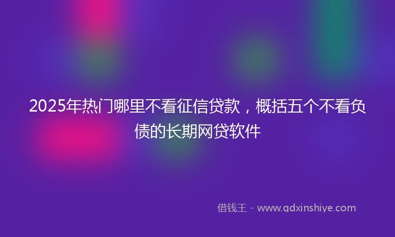 2025年热门哪里不看征信贷款，概括五个不看负债的长期网贷软件