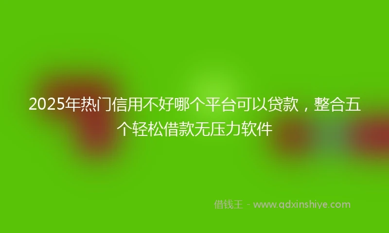2025年热门信用不好哪个平台可以贷款,整合五个轻松借款无压力软件