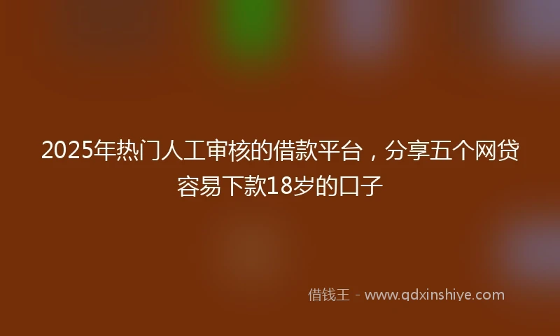2025年热门人工审核的借款平台，分享五个网贷容易下款18岁的口子