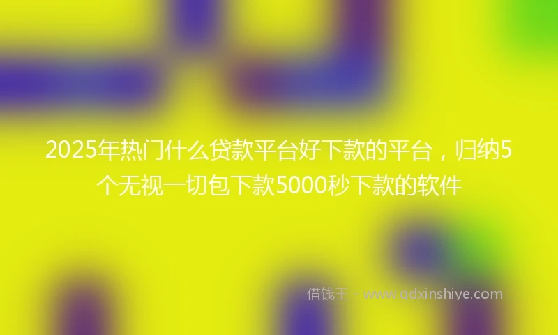 2025年热门什么贷款平台好下款的平台，归纳5个无视一切包下款5000秒下款的软件