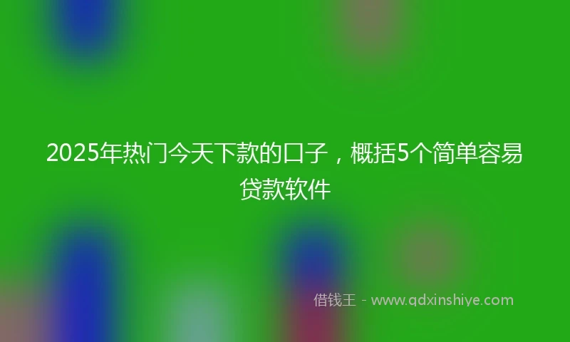 2025年热门今天下款的口子，概括5个简单容易贷款软件