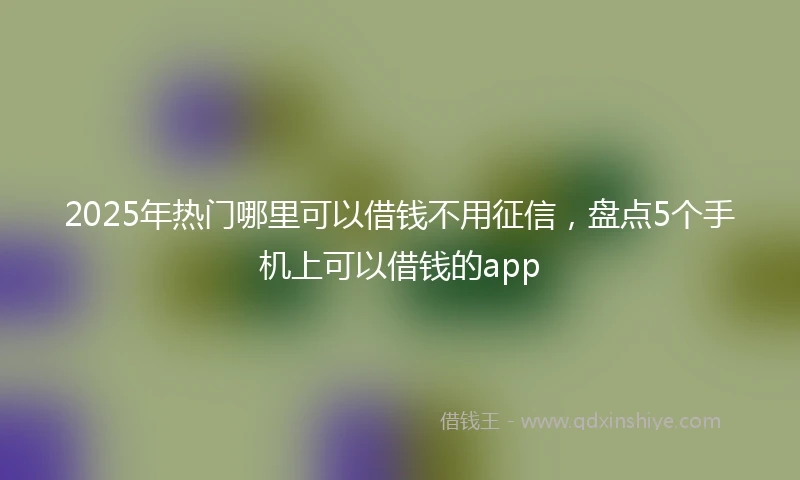 2025年热门哪里可以借钱不用征信，盘点5个手机上可以借钱的app
