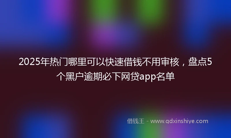 2025年热门哪里可以快速借钱不用审核，盘点5个黑户逾期必下网贷app名单