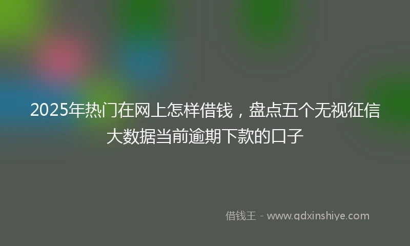 2025年热门在网上怎样借钱，盘点五个无视征信大数据当前逾期下款的口子