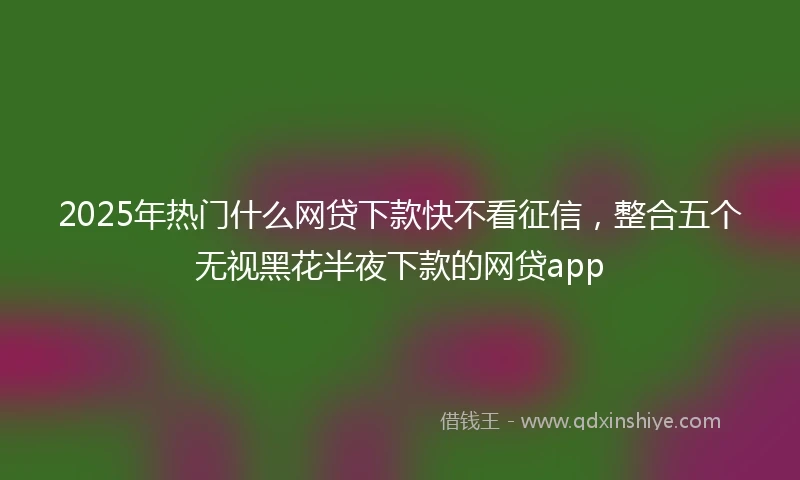 2025年热门什么网贷下款快不看征信,整合五个无视黑花半夜下款的网贷app
