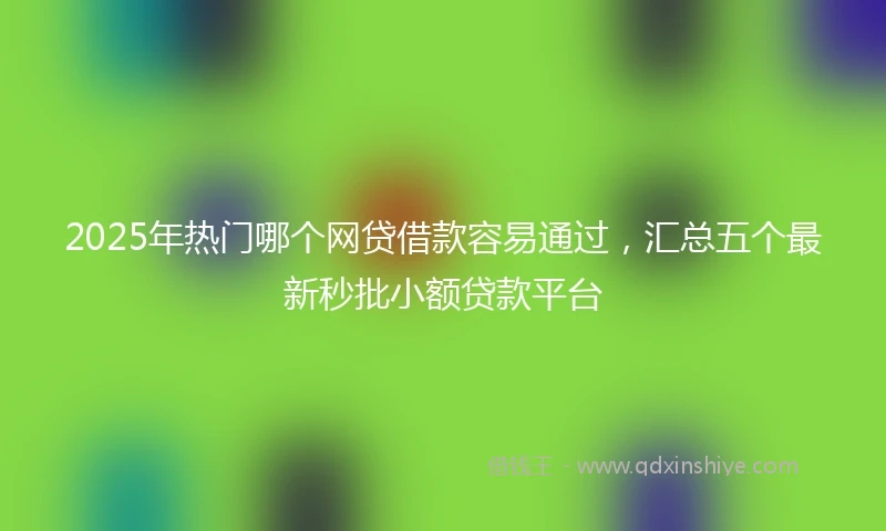 2025年热门哪个网贷借款容易通过，汇总五个最新秒批小额贷款平台