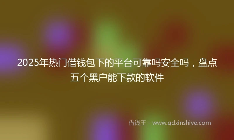 2025年热门借钱包下的平台可靠吗安全吗，盘点五个黑户能下款的软件