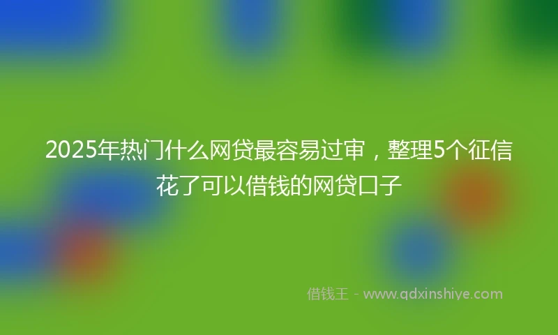 2025年热门什么网贷最容易过审，整理5个征信花了可以借钱的网贷口子