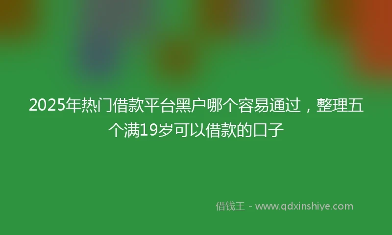 2025年热门借款平台黑户哪个容易通过，整理五个满19岁可以借款的口子
