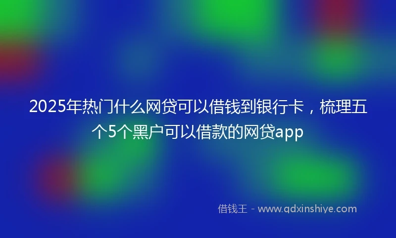 2025年热门什么网贷可以借钱到银行卡，梳理五个5个黑户可以借款的网贷app