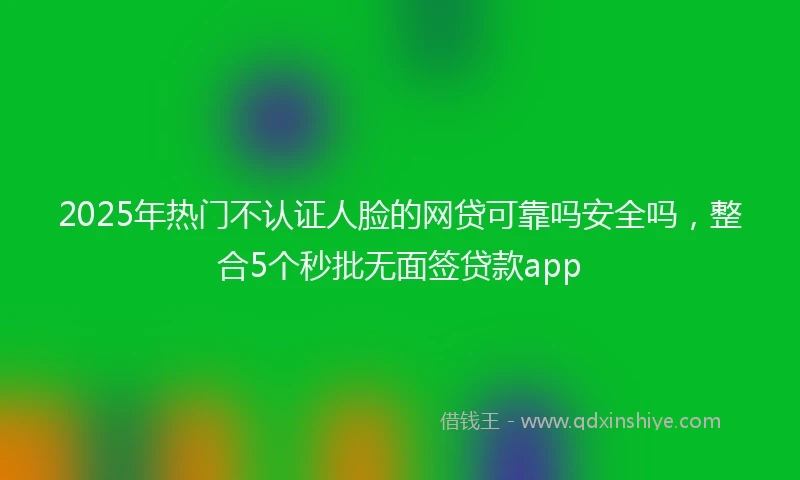 2025年热门不认证人脸的网贷可靠吗安全吗,整合5个秒批无面签贷款app