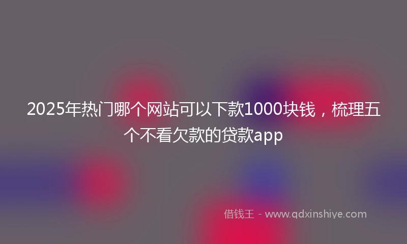 2025年热门哪个网站可以下款1000块钱，梳理五个不看欠款的贷款app