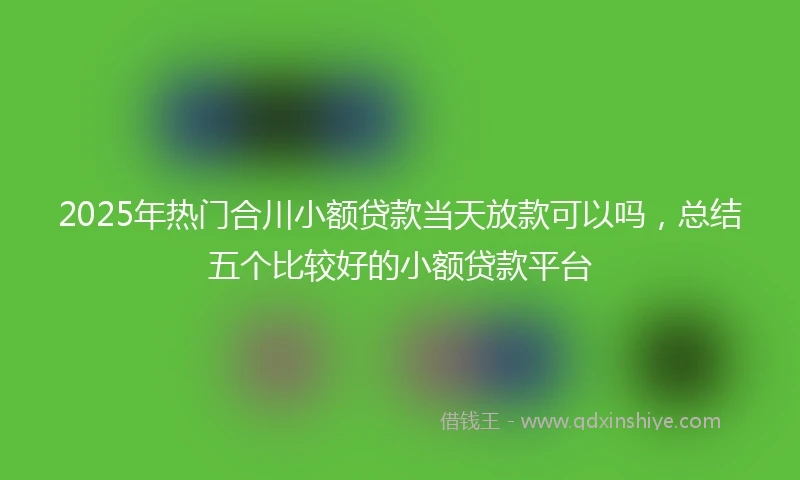 2025年热门合川小额贷款当天放款可以吗，总结五个比较好的小额贷款平台