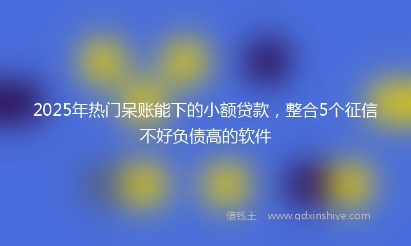 2025年热门呆账能下的小额贷款，整合5个征信不好负债高的软件