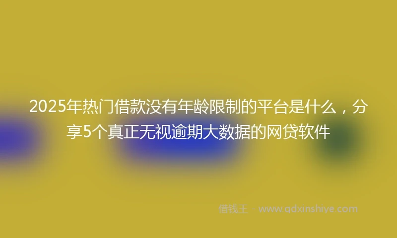 2025年热门借款没有年龄限制的平台是什么，分享5个真正无视逾期大数据的网贷软件