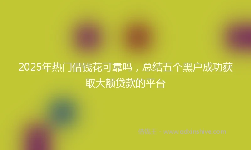 2025年热门借钱花可靠吗，总结五个黑户成功获取大额贷款的平台