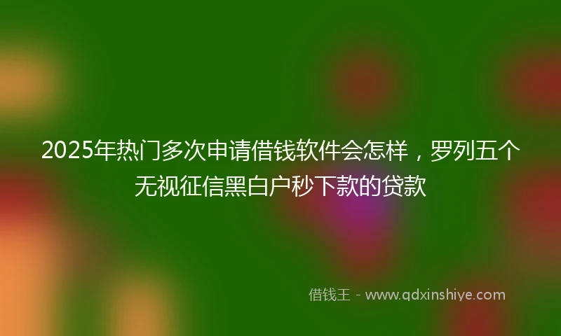 2025年热门多次申请借钱软件会怎样，罗列五个无视征信黑白户秒下款的贷款