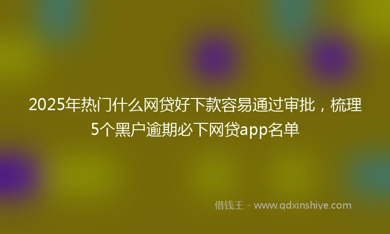 2025年热门什么网贷好下款容易通过审批，梳理5个黑户逾期必下网贷app名单