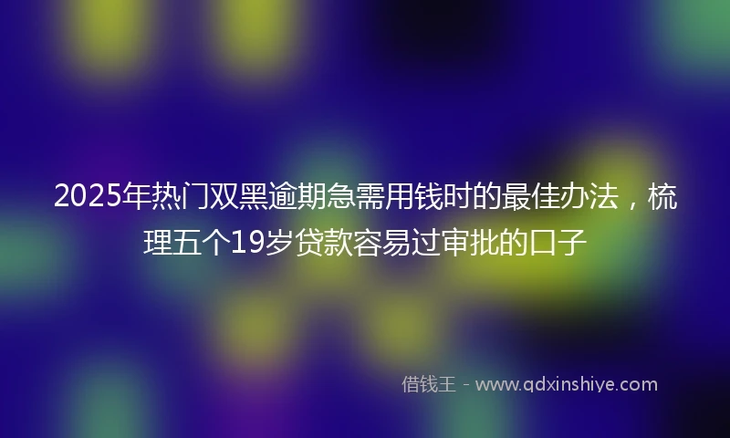 2025年热门双黑逾期急需用钱时的最佳办法，梳理五个19岁贷款容易过审批的口子
