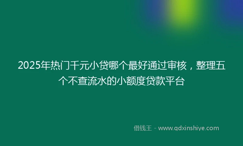 2025年热门千元小贷哪个最好通过审核,整理五个不查流水的小额度贷款平台
