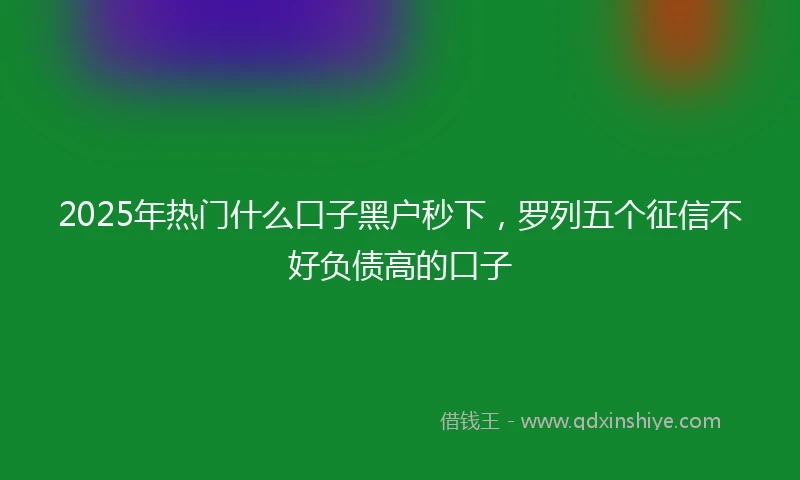 2025年热门什么口子黑户秒下，罗列五个征信不好负债高的口子