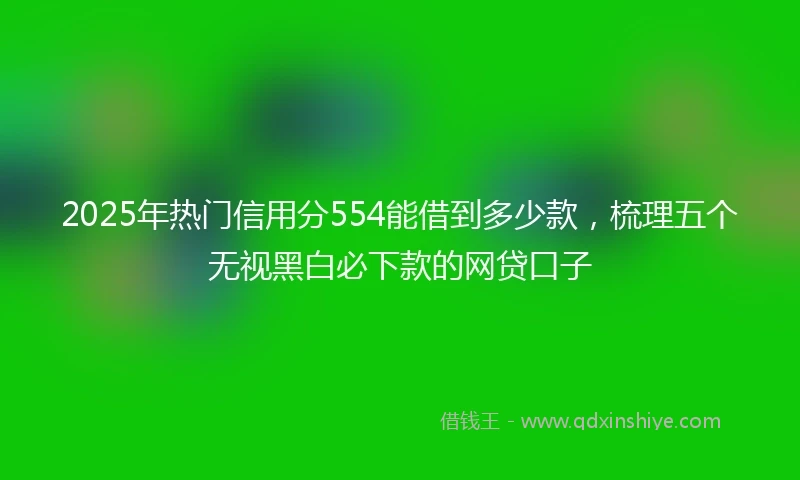 2025年热门信用分554能借到多少款，梳理五个无视黑白必下款的网贷口子