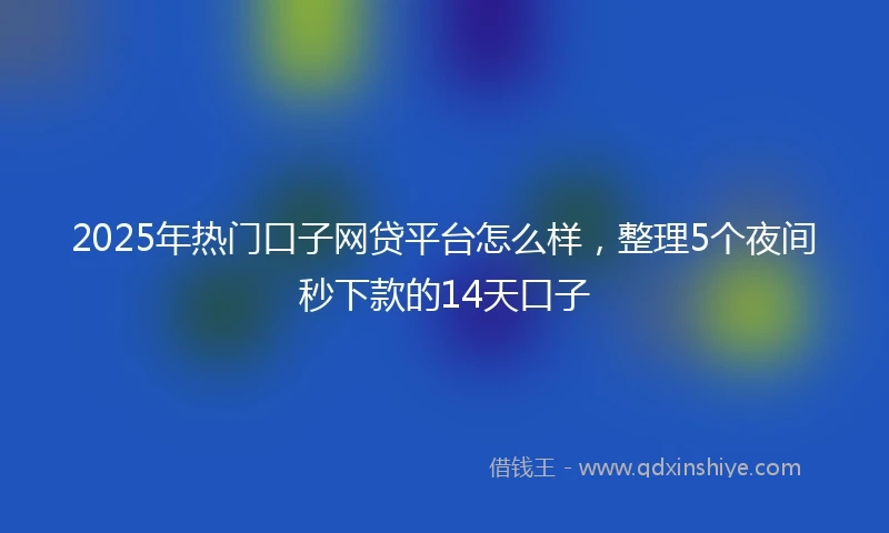 2025年热门口子网贷平台怎么样，整理5个夜间秒下款的14天口子