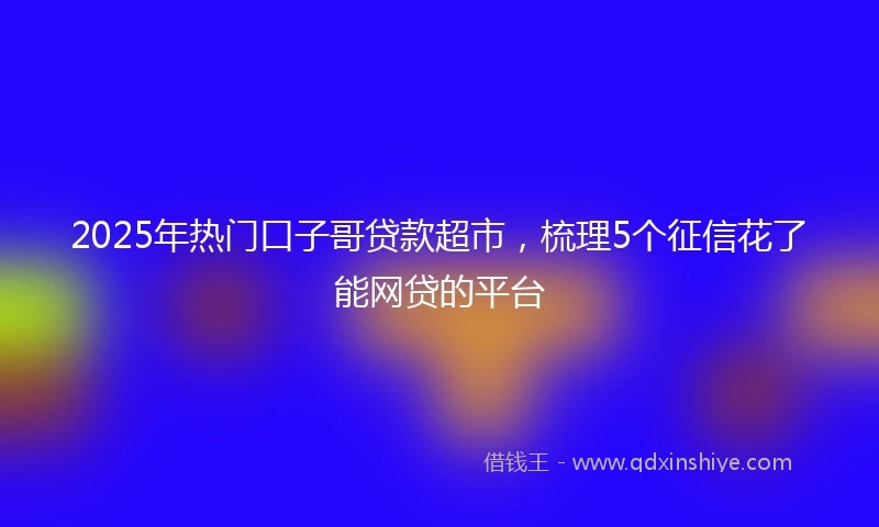 2025年热门口子哥贷款超市，梳理5个征信花了能网贷的平台