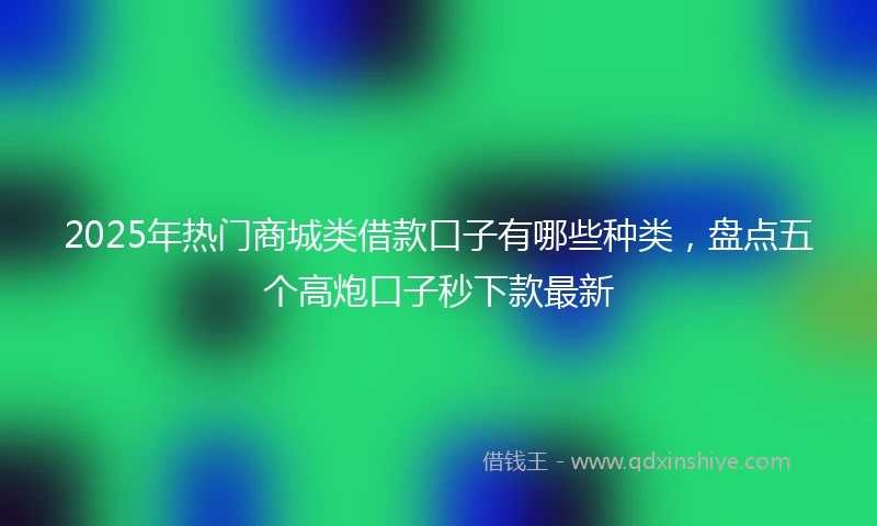 2025年热门商城类借款口子有哪些种类，盘点五个高炮口子秒下款最新