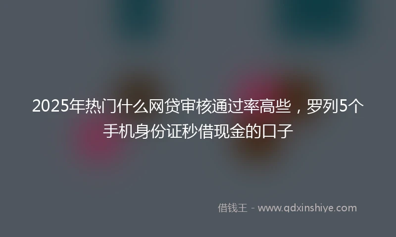 2025年热门什么网贷审核通过率高些，罗列5个手机身份证秒借现金的口子
