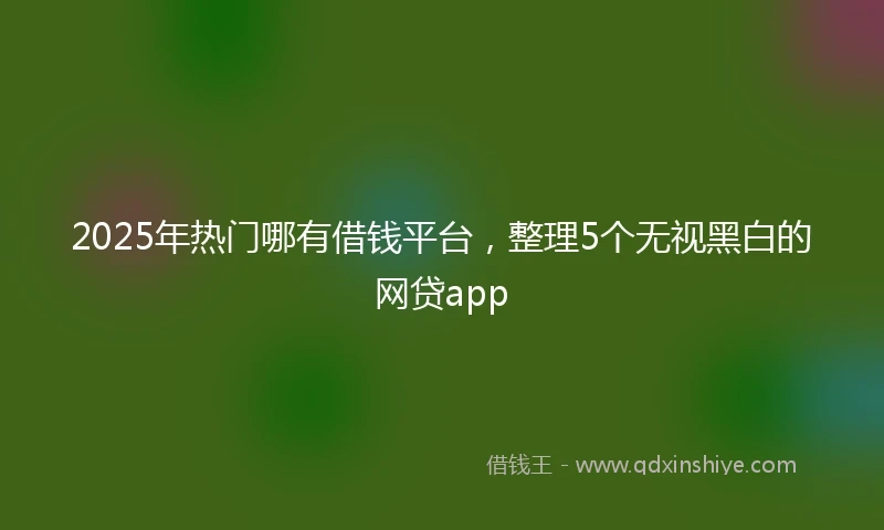 2025年热门哪有借钱平台，整理5个无视黑白的网贷app