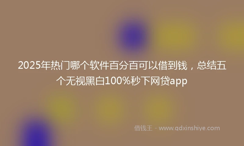 2025年热门哪个软件百分百可以借到钱，总结五个无视黑白100%秒下网贷app