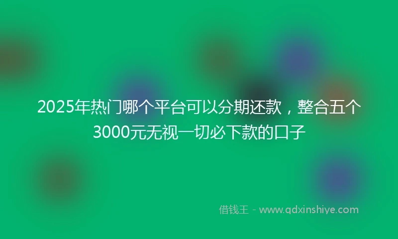 2025年热门哪个平台可以分期还款，整合五个3000元无视一切必下款的口子