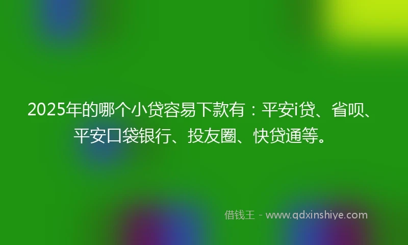 2025年的哪个小贷容易下款有：平安i贷、省呗、平安口袋银行、投友圈、快贷通等。