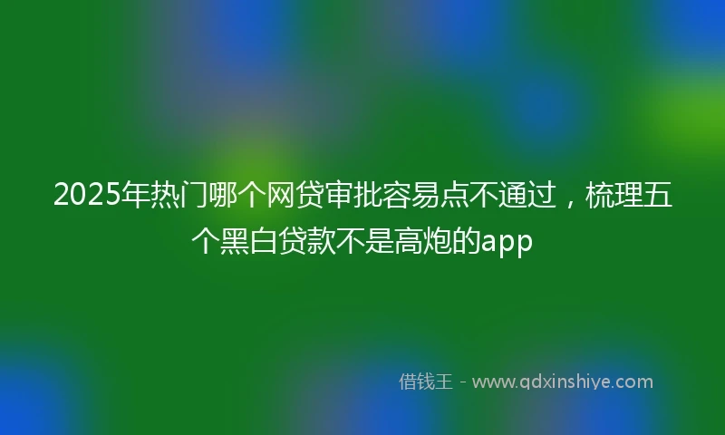 2025年热门哪个网贷审批容易点不通过，梳理五个黑白贷款不是高炮的app