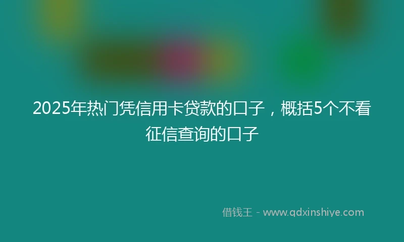 2025年热门凭信用卡贷款的口子，概括5个不看征信查询的口子