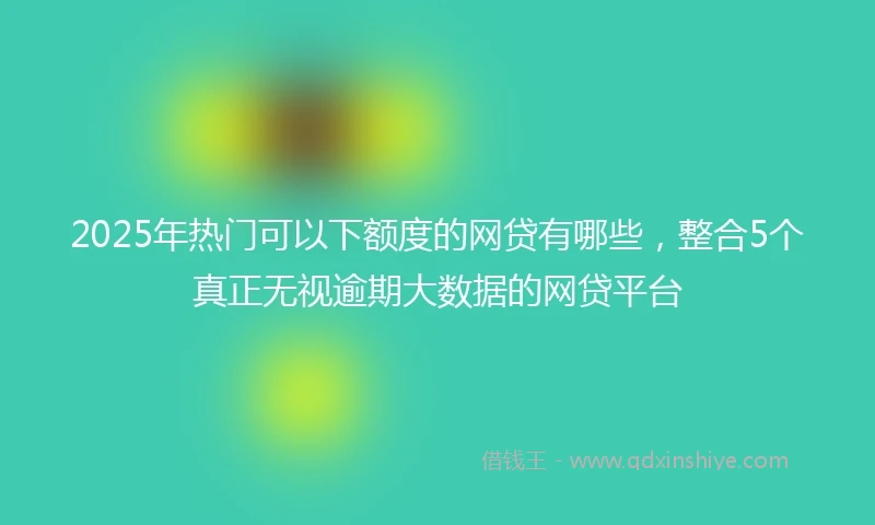 2025年热门可以下额度的网贷有哪些,整合5个真正无视逾期大数据的网贷平台