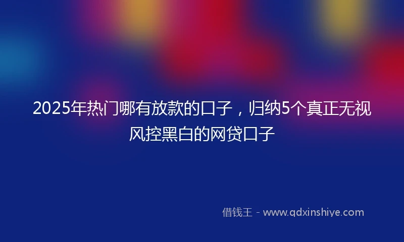 2025年热门哪有放款的口子，归纳5个真正无视风控黑白的网贷口子