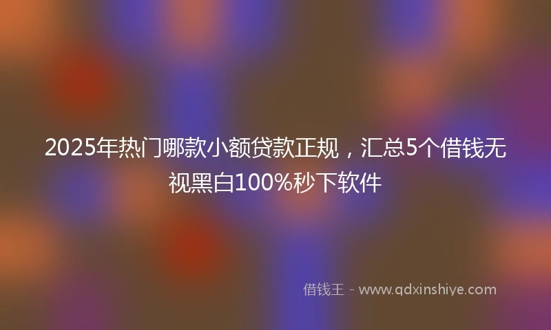 2025年热门哪款小额贷款正规，汇总5个借钱无视黑白100%秒下软件