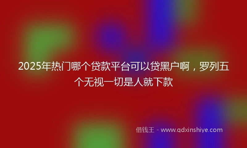 2025年热门哪个贷款平台可以贷黑户啊,罗列五个无视一切是人就下款