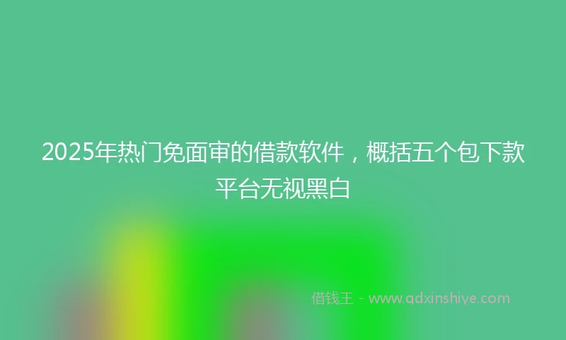 2025年热门免面审的借款软件，概括五个包下款平台无视黑白
