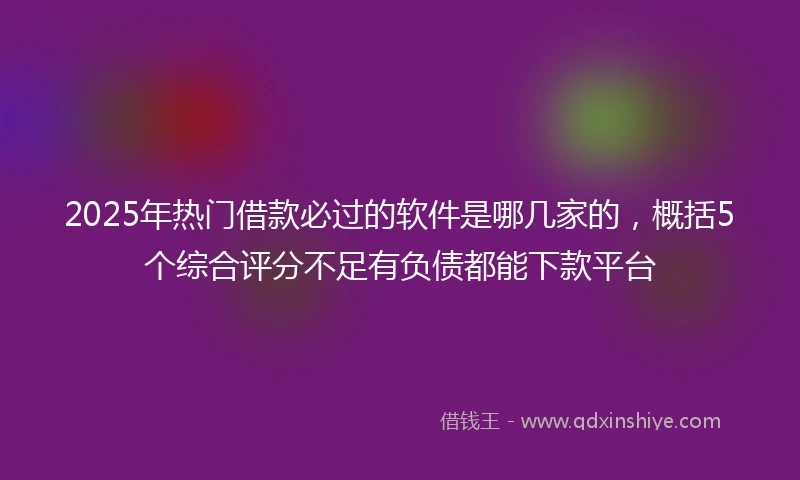 2025年热门借款必过的软件是哪几家的，概括5个综合评分不足有负债都能下款平台