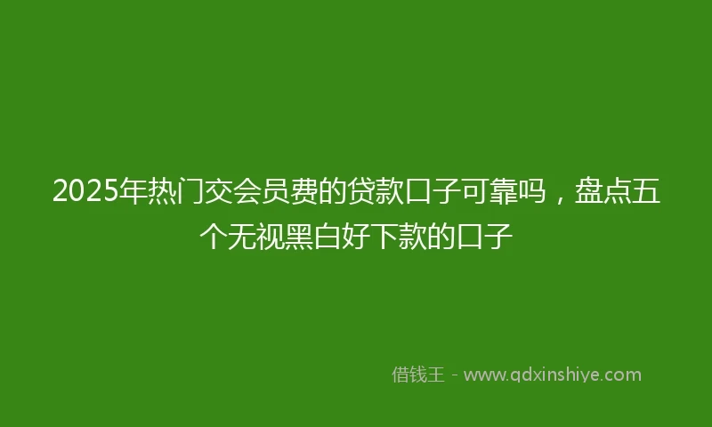 2025年热门交会员费的贷款口子可靠吗，盘点五个无视黑白好下款的口子