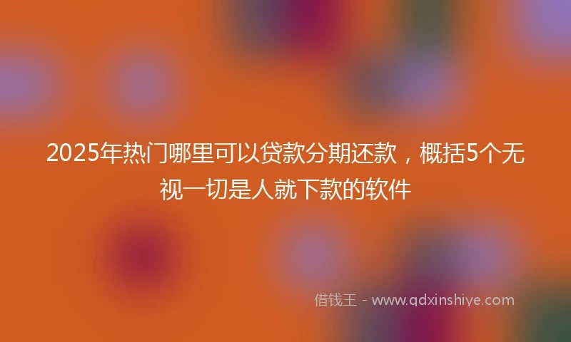 2025年热门哪里可以贷款分期还款，概括5个无视一切是人就下款的软件