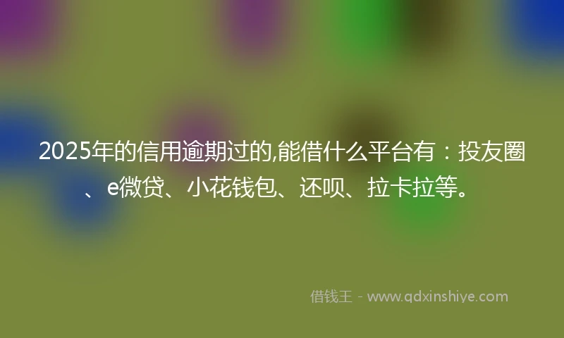 2025年的信用逾期过的,能借什么平台有：投友圈、e微贷、小花钱包、还呗、拉卡拉等。