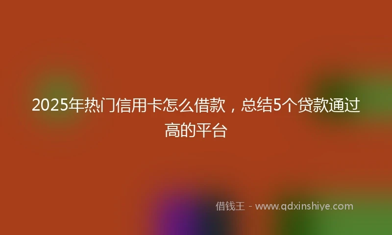 2025年热门信用卡怎么借款，总结5个贷款通过高的平台