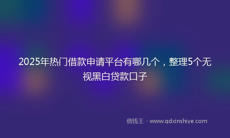 2025年热门借款申请平台有哪几个，整理5个无视黑白贷款口子