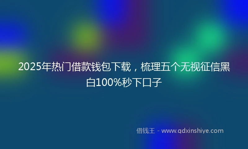 2025年热门借款钱包下载，梳理五个无视征信黑白100%秒下口子